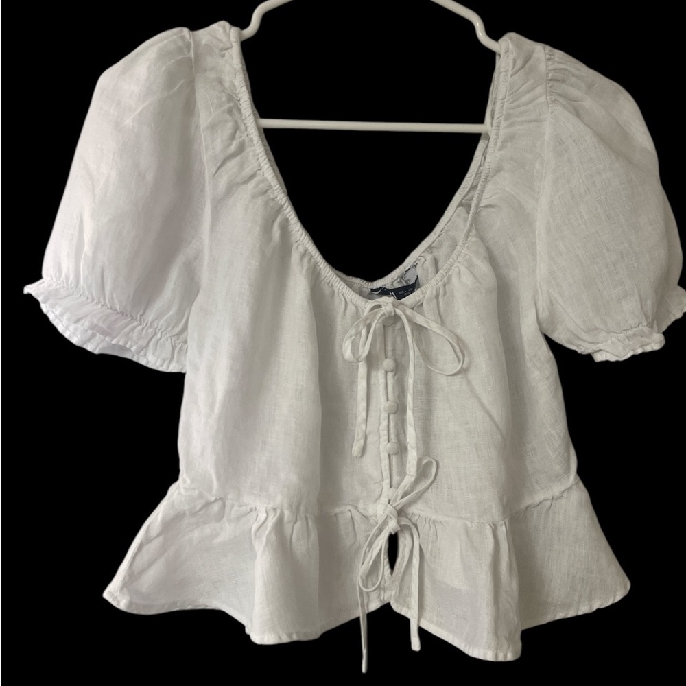 White Peplum Top